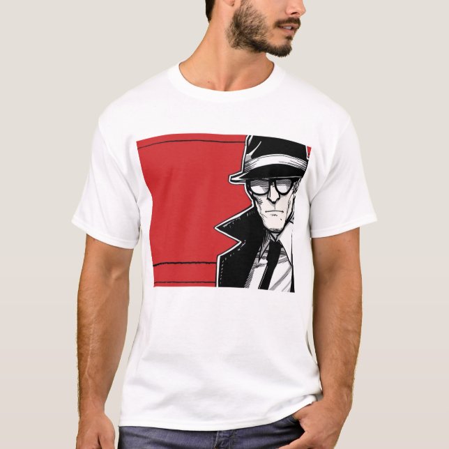 Minimalistischer Comic Man Men's Basic T - Shirt (Vorderseite)