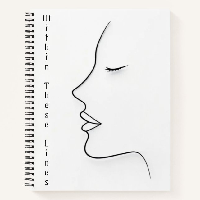 Minimalistischer Continuous-Line-Kunstplaner Notizbuch (Vorderseite)
