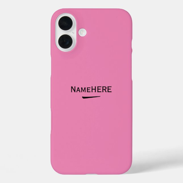 Minimalistischer, Cool rosa benutzerdefinierter Na iPhone 16 Plus Hülle (Rückseite)