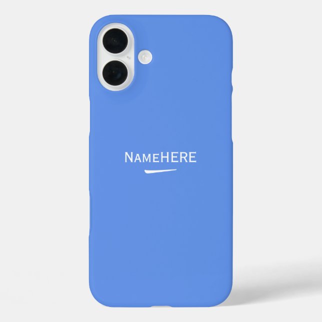 Minimalistischer, Cooler Blauer benutzerdefinierte iPhone 16 Plus Hülle (Rückseite)