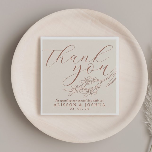 Minimalistischer Creme und Terracotta Serviette (Von Creator hochgeladen)