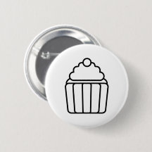 Minimalistischer Cupcake-Umriss-Button