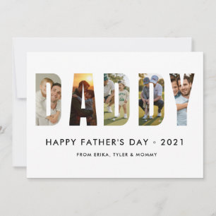 Minimalistischer DADDY-Foto-Collage Frohen Vaterta Karte