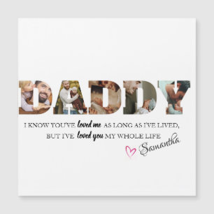 Minimalistischer DADDY Foto Collage Happy Vatertag Magnetkarte