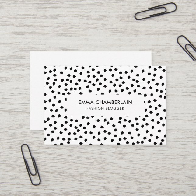 Minimalistischer Dalmatiner Print - Modernes, kund Visitenkarte (Vorderseite/Rückseite Beispiel)