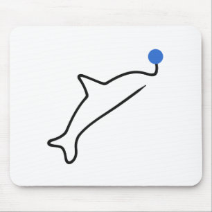 Minimalistischer Delfin, One-Line-Kunst mit blauer Mousepad
