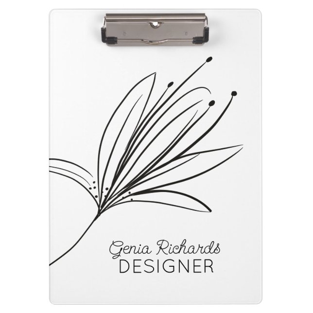 Minimalistischer Designer für botanische Lippen-Bl Klemmbrett (Vorderseite)