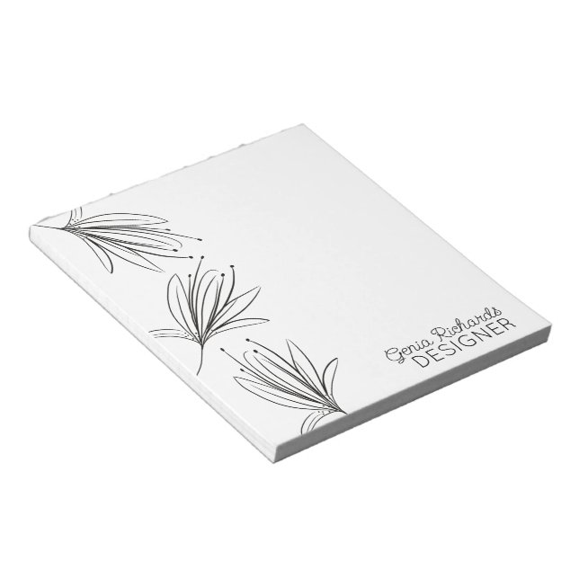 Minimalistischer Designer für botanische Lippen-Bl Notizblock (angewinkelt)