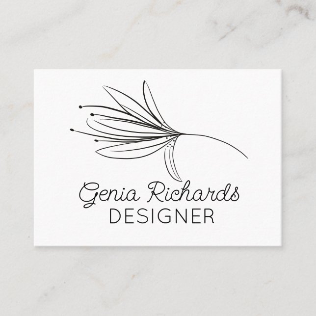 Minimalistischer Designer für botanische Lippen-Bl Visitenkarte (Vorderseite)