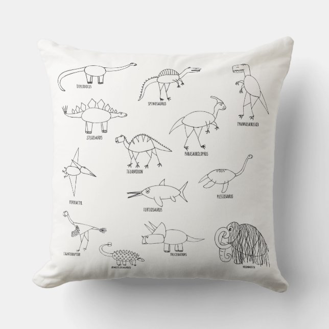 Minimalistischer Dinosaurier Dino Kids Kissen (Vorderseite)