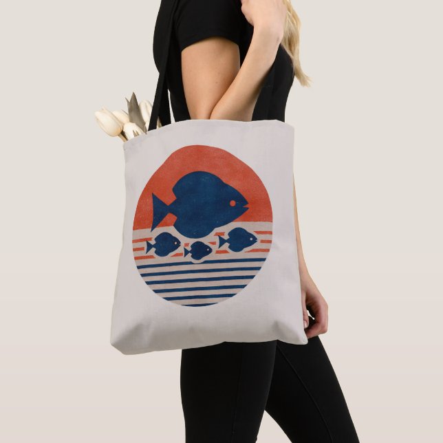 Minimalistischer Diskus & Tetras Mid-Century-Kunst Tasche (Von Nahem)