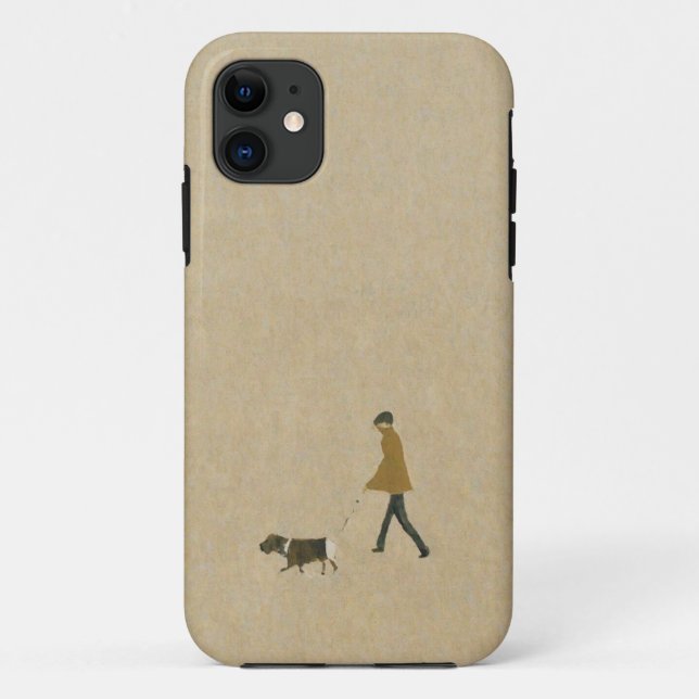 Minimalistischer Dog Walker Mobile Case (Rückseite)
