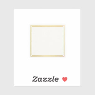 Minimalistischer doppelliniger goldener quadratisc aufkleber