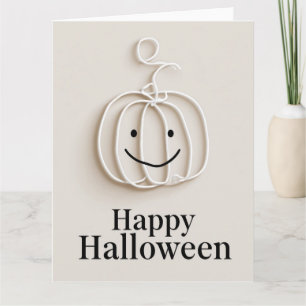 Minimalistischer Draht-Kürbis Frohe Halloween-Grüß Karte