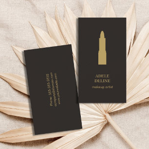 Minimalistischer dunkelgrauer Lipstick-Artist Visitenkarte