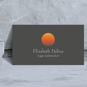 Minimalistischer dunkelgrauer orange visitenkarte