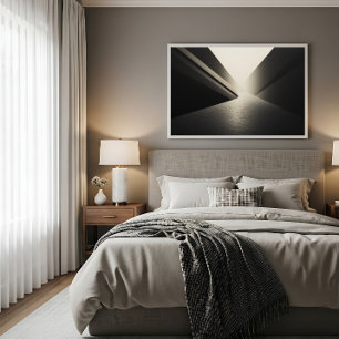 Minimalistischer dunkler Korridor Licht und Schatt Poster