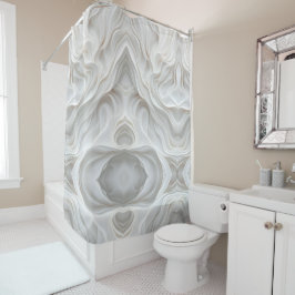 Minimalistischer Duschvorhang aus weißem Marmor