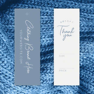 Minimalistischer Dusty Blue Schrift Preisanhänger