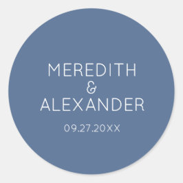 Minimalistischer Dusty Blue Wedding Sticker