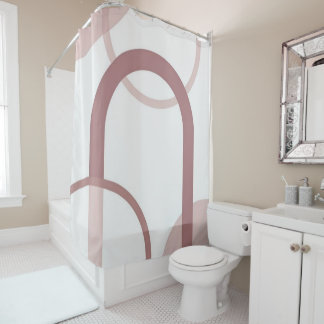 Minimalistischer Dusty Pink abstrakter Bogen-Dusch Duschvorhang