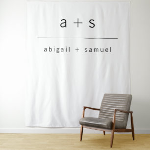 Minimalistischer Einfache Hochzeitskabinett-Hinter Wandteppich