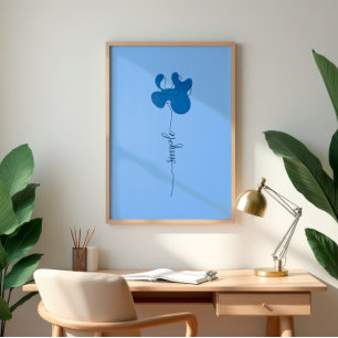 Minimalistischer einfacher Blumenwandkunst Poster