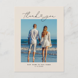 Minimalistischer einfacher Script-Herz-Hochzeitsti Postkarte