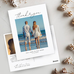 Minimalistischer Einfacher Skript Herz Hochzeit Sc Postkarte