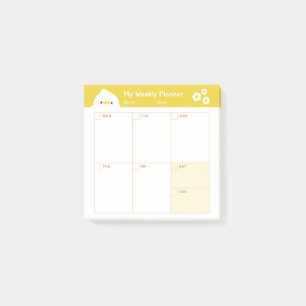 Minimalistischer Einfaches Wöchentlicher Planungsk Post-it Klebezettel