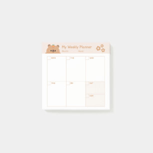 Minimalistischer Einfaches Wöchentlicher Planungsk Post-it Klebezettel