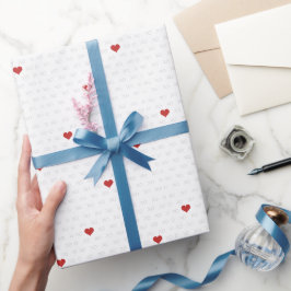 Minimalistischer Einfaches XO XO Rotes Herz Valent Geschenkpapier