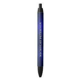 Minimalistischer Elegant Navy Blue Metallic Name Kugelschreiber