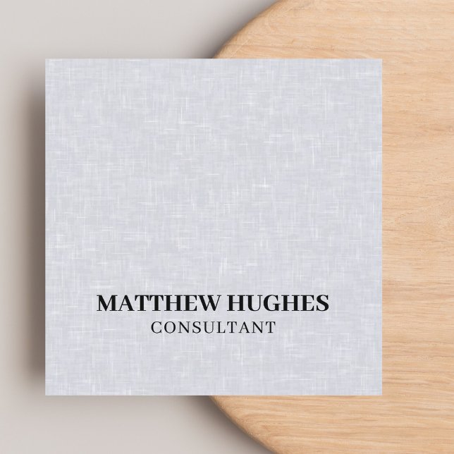 Minimalistischer Elegant Texture Gray Consultant Quadratische Visitenkarte (Von Creator hochgeladen)