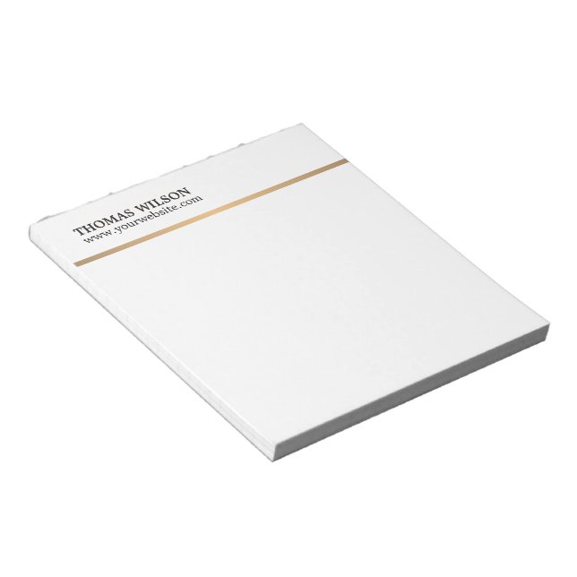 Minimalistischer, eleganter Anwalt in White Copper Notizblock (angewinkelt)