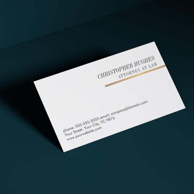 Minimalistischer, eleganter Anwalt in White Imitat Visitenkarte (Von Creator hochgeladen)