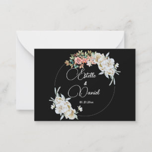 Minimalistischer eleganter Blumenkreis Mitteilungskarte