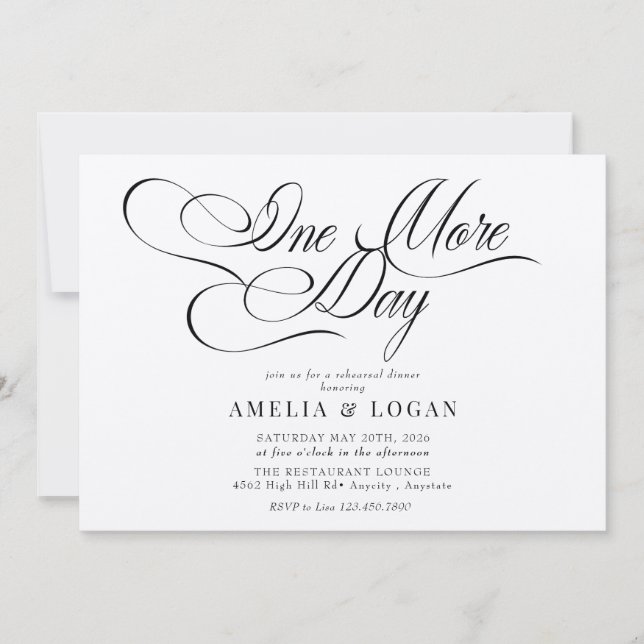 Minimalistischer Eleganter Chic | Abendessen Probe Einladung (Vorderseite)