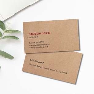 Minimalistischer eleganter DRUCKPACKPAPIER-Berater Visitenkarte