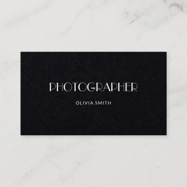 Minimalistischer eleganter Fotograf beruflich Visitenkarte (Vorderseite)