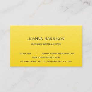Minimalistischer eleganter Gold Foil Writer Visitenkarte