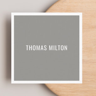 Minimalistischer Eleganter Grau Weiß Berater Quadratische Visitenkarte