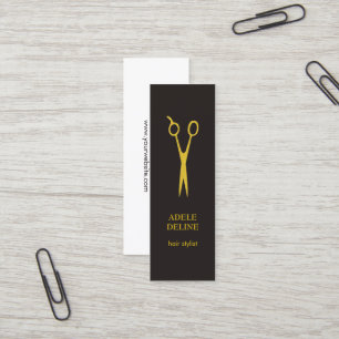 Minimalistischer eleganter grauer Goldhaar-Stylist Mini Visitenkarte