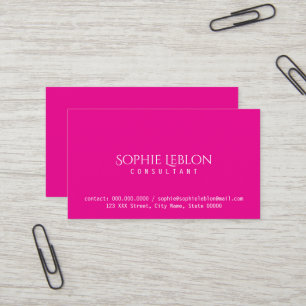Minimalistischer, eleganter Hot Pink-Berater (kund Visitenkarte