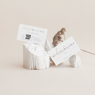 Minimalistischer eleganter, moderner Monogramm-Whi Visitenkarte