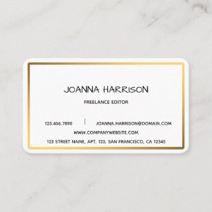 Minimalistischer eleganter moderner Shiny Gold Fra Visitenkarte