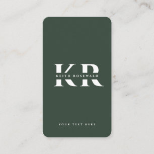 Minimalistischer Eleganter Monogram Dunkelgrüner Q Visitenkarte