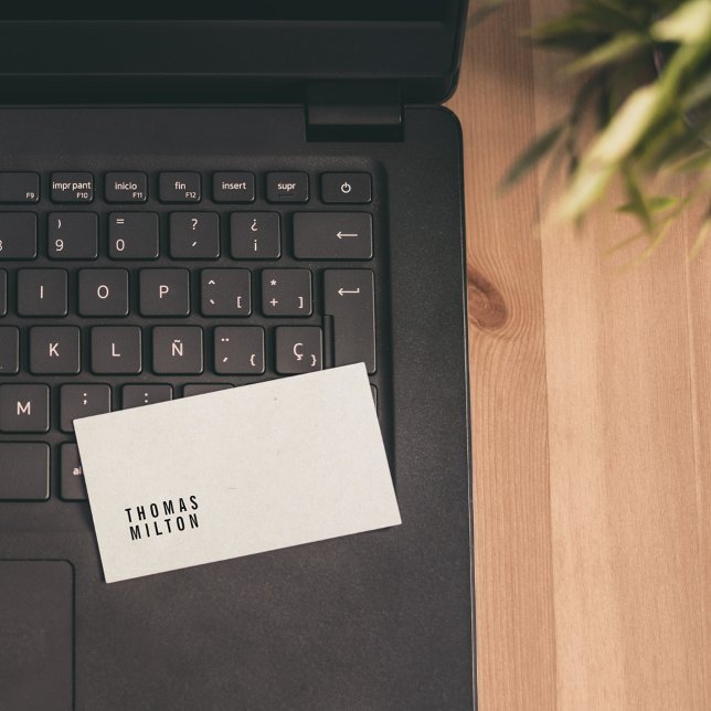 Minimalistischer, eleganter Papiertextur Black-Ber Visitenkarte (Von Creator hochgeladen)