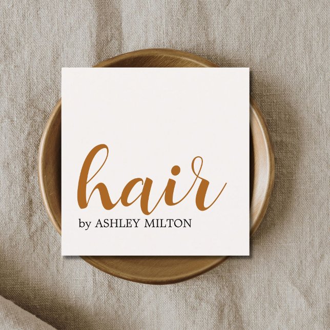 Minimalistischer Eleganter Pastel Hair Salon Quadratische Visitenkarte (Von Creator hochgeladen)