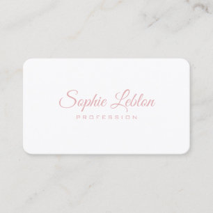 Minimalistischer eleganter Rosa-Schriftart auf Wei Visitenkarte